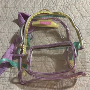 VGUC Stoney Clover x Target Clear Backpack with Purple and Yellow Accents